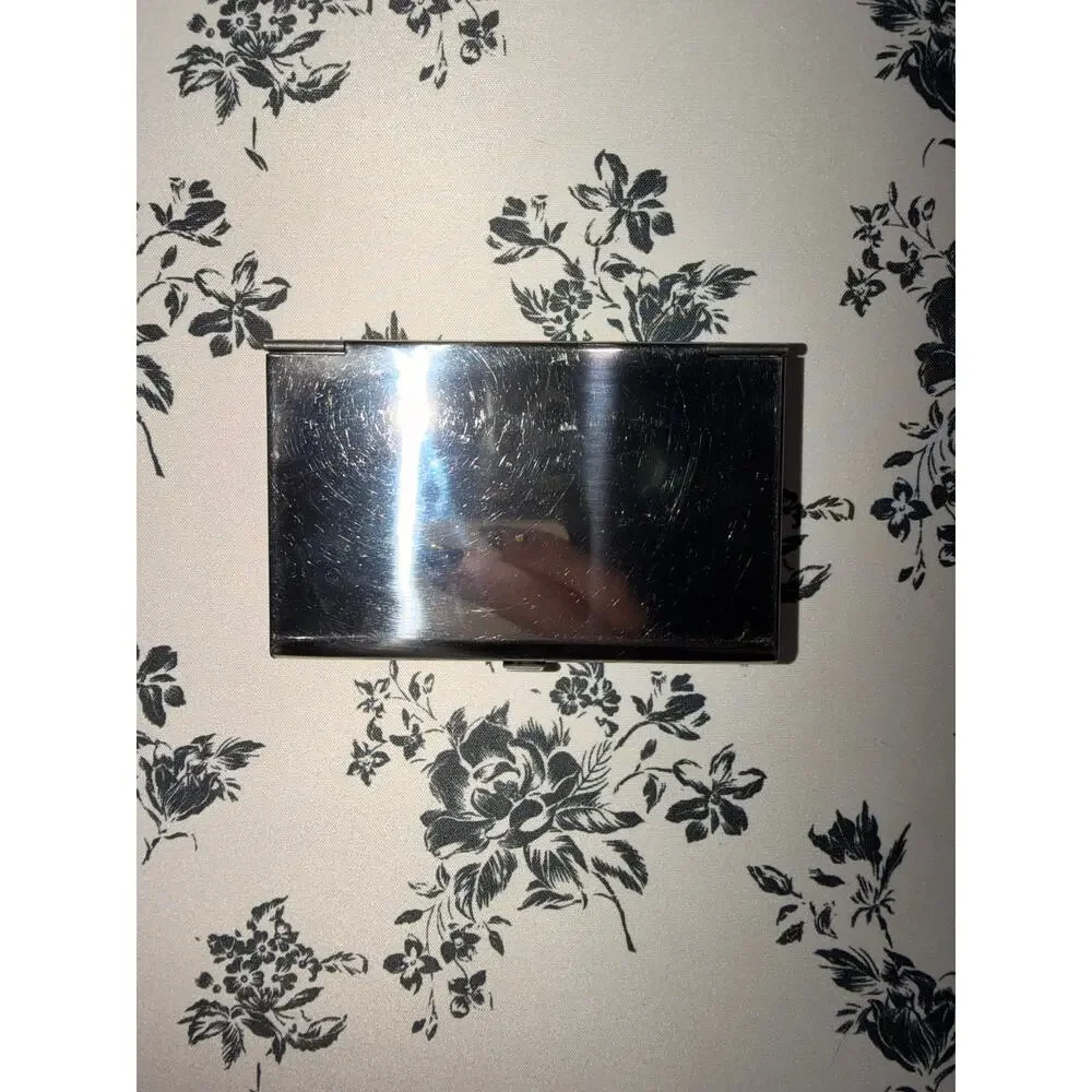 Pandora Business Card Holder Chrome Mirror Pink Leather Card Case Pre-Owned